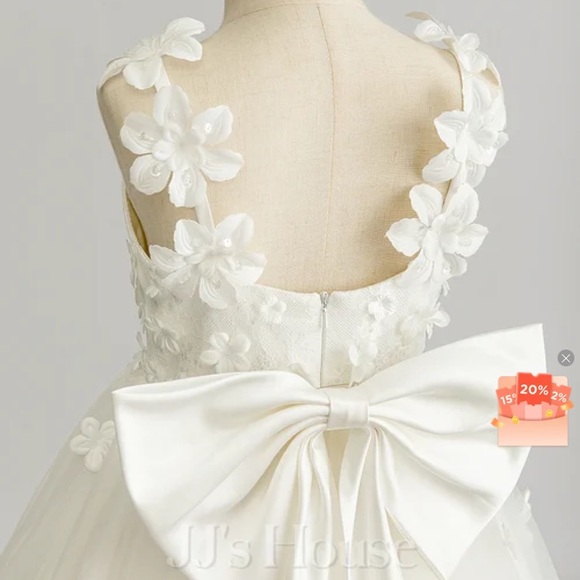 Like new JJ’s house white flower girl dress size 5/6 - Picture 3 of 6